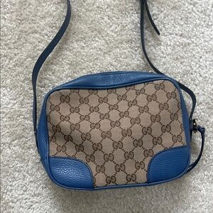 Gucci Blue and Brown Crossbody Bag